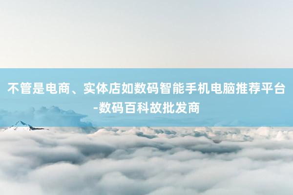 不管是电商、实体店如数码智能手机电脑推荐平台-数码百科故批发商